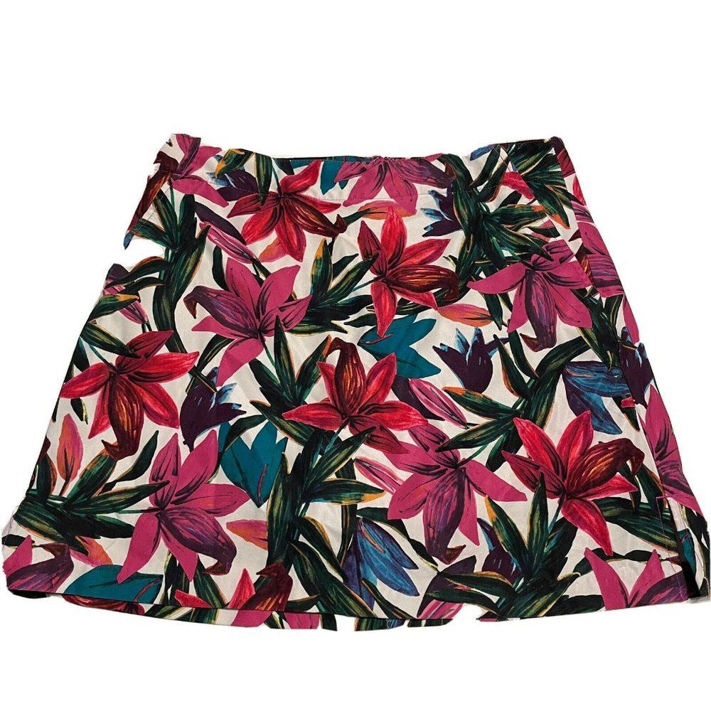 lady hagen Ladies Sz 6 Tennis Golf skort floral tropical Stretch zipper